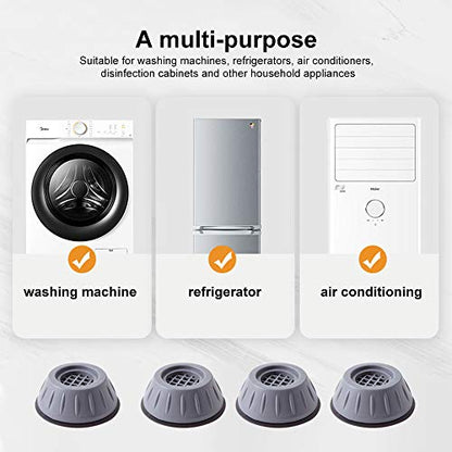 Mwellewm Anti Vibration Pads for Washing Machine Shock and Noise Reducing Washing Machine Support Anti Slip Vibration Rubber Washing Machine Feet Dryer Washer Vibration Stabilizer(1.7D x 0.16 H)