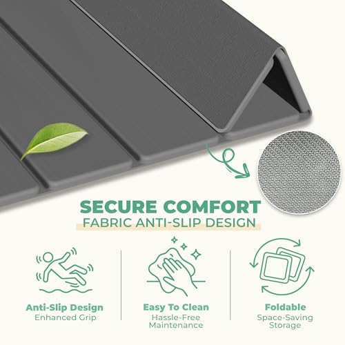 SYIPO Stone Bath Mat - Non-Slip Foldable Diatomite Bath Mat 23.6 x 15.3”, Super Absorbent & Quick Drying Bathroom Mat | Easy to Clean Shower Floor Mat, Dark Gray