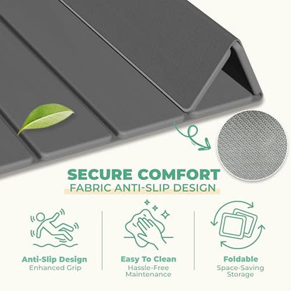 SYIPO Stone Bath Mat - Non-Slip Foldable Diatomite Bath Mat 23.6 x 15.3”, Super Absorbent & Quick Drying Bathroom Mat | Easy to Clean Shower Floor Mat, Dark Gray