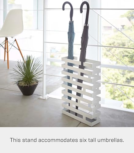 YAMAZAKI Home Umbrella Stand - Storage for Umbrellas & Walking Canes Steel One Size hite