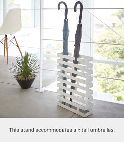 YAMAZAKI Home Umbrella Stand - Storage for Umbrellas & Walking Canes Steel One Size hite