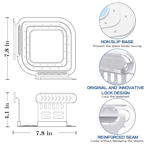 4 PCS Bed Sheet Holders for Corners, Non-Slip Mattress Clips | Universal Fit Fasteners, High Hardness Material, Firm & Tight Bedding Locks, Heavy Duty Grippers