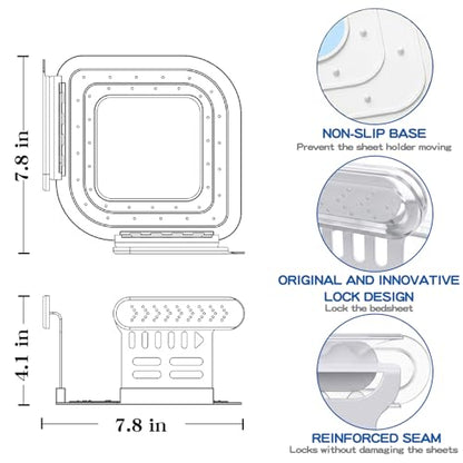 4 PCS Bed Sheet Holders for Corners, Non-Slip Mattress Clips | Universal Fit Fasteners, High Hardness Material, Firm & Tight Bedding Locks, Heavy Duty Grippers