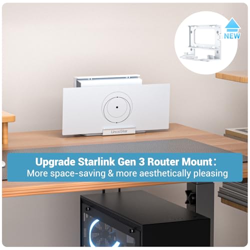 Star-Link Router Mount for Gen 3/4X/V3 Wall Mounting Accessories | All-in-One Star link Standard V3/4X Mesh Router & Power Supply Mount, Space-saving Bracket Mount Kit- LM-3C No Drill Mount