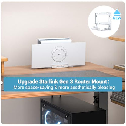 Star-Link Router Mount for Gen 3/4X/V3 Wall Mounting Accessories | All-in-One Star link Standard V3/4X Mesh Router & Power Supply Mount, Space-saving Bracket Mount Kit- LM-3C No Drill Mount