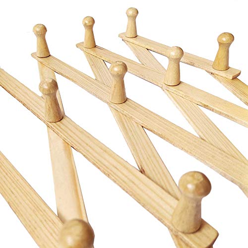 AMAPON Accordion Wall Hanger Expandable Coat Hat Rack 13 Peg Hook Mug Cap | Hang Hats Jackets Coffee Mug Purses Necklaces Towels Cap Leash Scarves Data Line Kitchenware