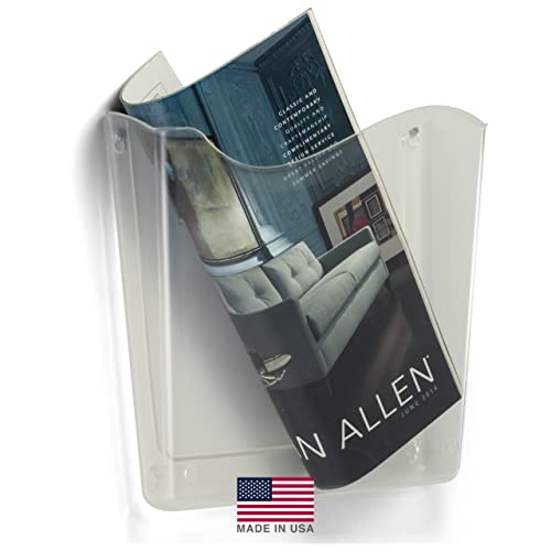 Officemate Vertical Wall File, Letter Size, Durable Unbreakable Plastic Organizer, Mountable Wall or Partition File Holder, Clear (21674)