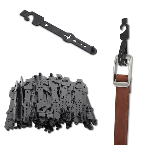 200 Pc Plastic Belt Hangers, Black Plastic Hanger Hooks for Belts and Plastic Hanger Hooks, Economic Plastic Belt Hooks Tie Hangers Bulk for Men, Closet Organizers, Storage, Retail