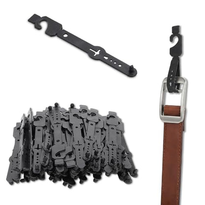 200 Pc Plastic Belt Hangers, Black Plastic Hanger Hooks for Belts and Plastic Hanger Hooks, Economic Plastic Belt Hooks Tie Hangers Bulk for Men, Closet Organizers, Storage, Retail