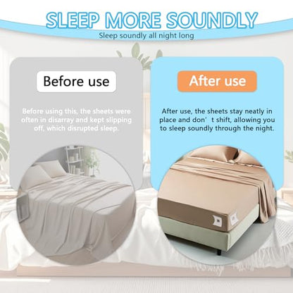 Sheet Holders: Made of high-Strength ABS Material, These Heavy-Duty, Rigid Sheet Clips Feature a Safety Latch to Keep Sheets taut and Smooth—Suitable for All Mattress Sizes (4-Pack)