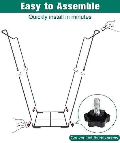 Outdoor Trash Bag Holder Stand - Heavy Duty Metal... (Black | metal)