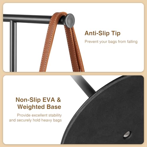 niffgaff 2 Pack 15‘’-24‘’ T Bar Purse Display Stand Tabletop: Adjustable Height Handbag Holder, Countertop Hanging Rack for Long Necklace Scarf Lanyard, Black