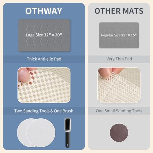 32"x 20" Stone Bath Mat Large, Diatomaceous Earth Bath Mat for Bathroom Quick Drying Absorbing, Long Non-Slip Diatomite Hard Stone Shower Mat Instant Dry(Dark Grey)