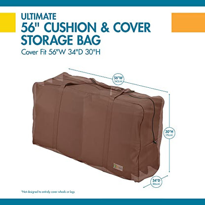 DUCKCOVERS Ultimate Water-Resistant 58 Inch Patio Cushion Storage Bag, Patio Furniture Covers