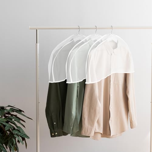 30PCS Garment Covers For Hanging Clothes, Shoulder Covers For Closet Storage, Breathable Dust Covers For Suits, Coats, Jackets, Translucent PEVA Material, 23.6" X 11.8" X 1.9