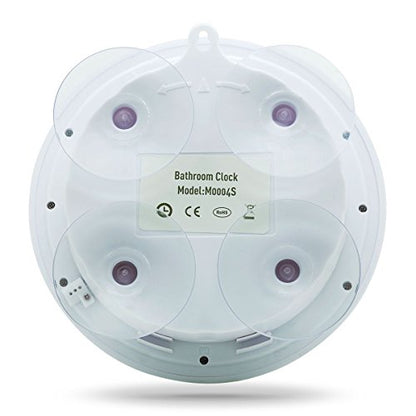 Extra Large Shower Clock with Suction Cups, Date and Temperature, Water Resistant Clock for Bathroom