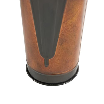 Deco 79 Metal Umbrella Stand with Umbrella Image and Handles, Set of 2 21", 17"H, Brown