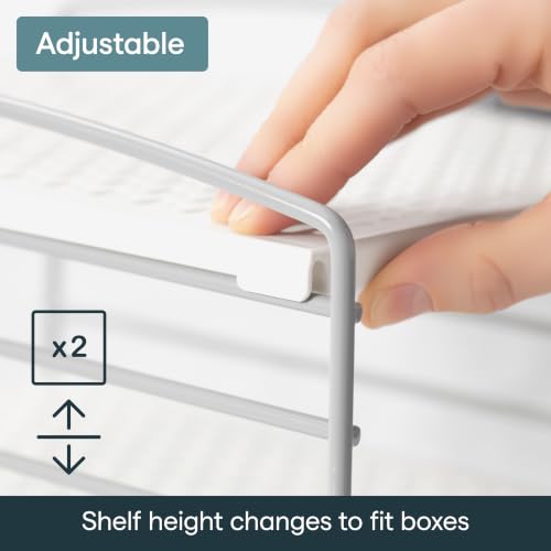 YouCopia UpSpace Adjustable Box Organizer for Foil Wrap and Kitchen Cabinet Storage, Original, White