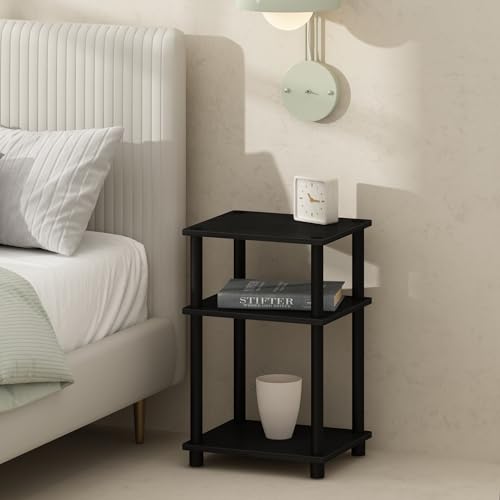 Just 3-Tier Turn-N-Tube Open Storage Nightstand, 1... (Americano/Black)