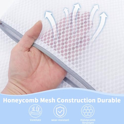 12PCS 12X16IN Laundry Bags Mesh Wash Bags for Strong Zipper | Upgraded Honeycomb and Fine Mesh Design Delicate Laundry Bag for Clothes, Bras,Socks,Travel Organization
