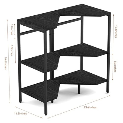 CADUKE Under Pedestal Sink Shelf, 2 Pack Under Sink Organizers and Storage, 3-Tier Pedestal Under Sink Storage Bathroom Vanity, Corner Shelf Stand for Bathroom, Kitchen, Living Room, Black