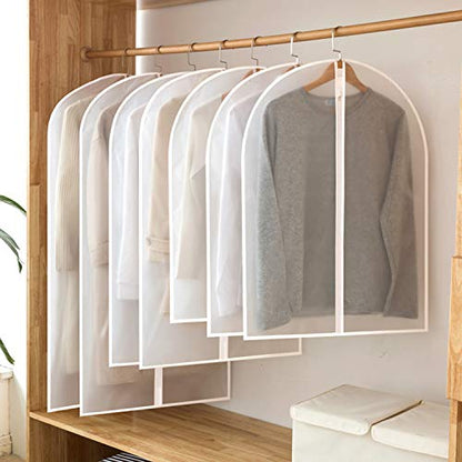 60" Clear Hanging Garment Bags Protect Extra Long Dresses & Gowns | Sturdy zipper with stopper prevents runaway slides. Breathable & washable PEVA covers prevent dust, pet hair& floor drag