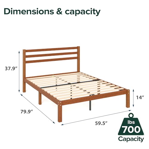 Zinus Leah Bamboo Platform Bed Frame with Headboard, Easy Assembly, Queen