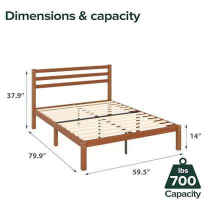 Zinus Leah Bamboo Platform Bed Frame with Headboard, Easy Assembly, Queen