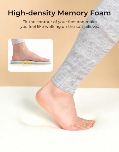 HomeTop Women's Fuzzy Curly Fur Fleece Lining Memory Foam Loafer Slippers | Non-slip,indoor and outdoor,machine-washable,warm,bedroom