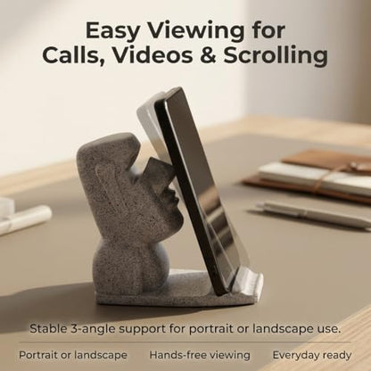 Glasses Holder for Nightstand, Funny Moai Glasses Stand and Phone Holder