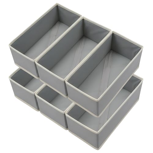Sock Drawer Organizer 9 Pack - Collapsible Fabric... (6 Count | Light Gray)