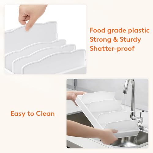 Lifewit Kitchen Cabinet Organizer for Food Contanier Lid, Lid Holder with 6 Adjustable Dividers & 7 Sections for Pantry Organizers and Storage, Home Drawer Organization, Large, 13" x 10"