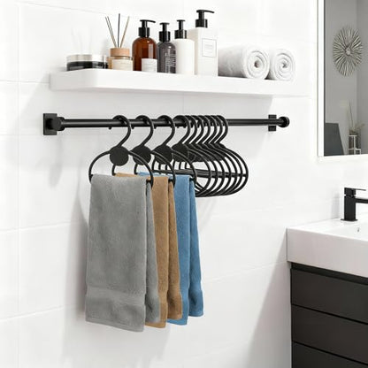 ZAVOOS 100 Pack Scarf Hanger, 5.5 Inch Plastic Scarf Organizer Space Saving for Closet, Black Multi-Functional Tie Belt Hanging Rack Holder Bulk for Multiple Scarves, Wardrobe Storage