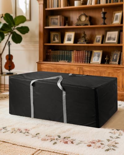 Uranshin Outdoor Patio Cushion Storage Bag with Zippers & Handles | Extra Large 177 Gallon Heavy Duty Large Storage Bags for Cushions, Pillows, Blankets Storage