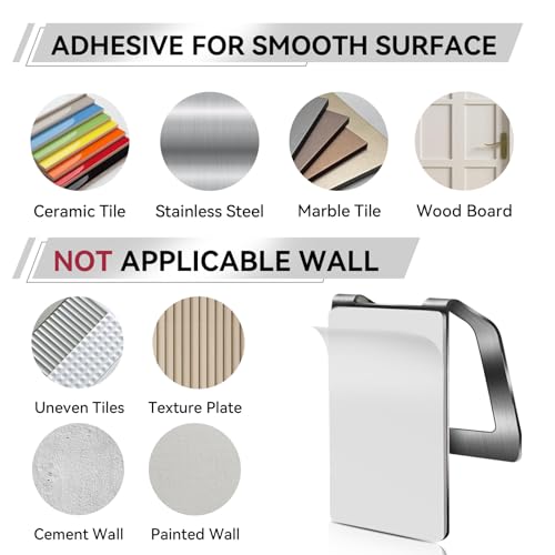KIHOGEM Spray Bottle Hanger Adhesive 4pcs | Spray Bottle Hook Stainless Steel Spray Bottle Holder Wall Mount Non Drilling for Cabinet, Kitchen or Under Sink