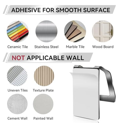 KIHOGEM Spray Bottle Hanger Adhesive 4pcs | Spray Bottle Hook Stainless Steel Spray Bottle Holder Wall Mount Non Drilling for Cabinet, Kitchen or Under Sink