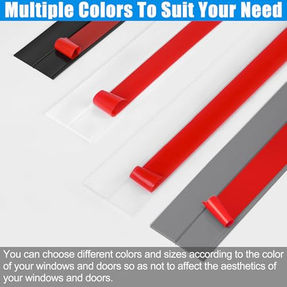 Draft Seal Tape for Doors and Windows 2 in x 20 Ft Silicone Weather Stripping Extra Thick 2mm Door Seal Strip with Strong Adhesive Draft Insulation Stopper Side Seal - Clear