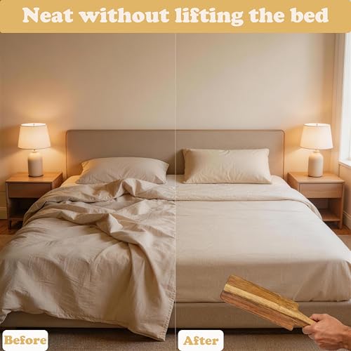 Acacia Wood Mattress Lifter & Bed Sheet Tucker Tool Set, 2-Piece | Bed Making Kit with Ergonomic Grip, Lever-Action Design for Heavy Mattress, Fitted Sheet Changing & Home Bedding Maintenance