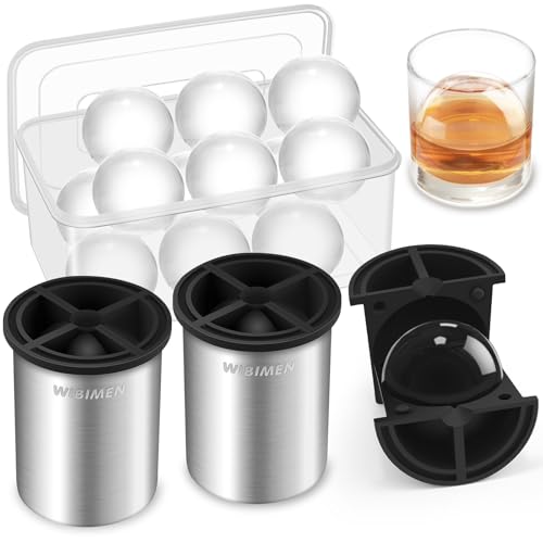 Clear Ice Cube Maker - 2.5" Ball - Stainless Steel... (2 Count | Metallic-Round)