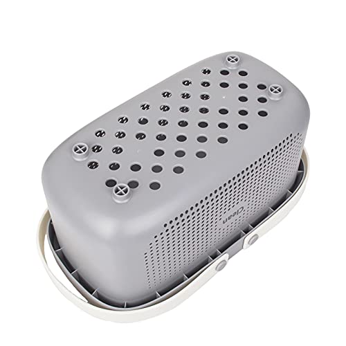 Plastic Storage Basket with Handle Portable Shower Caddy Tote Organizer Basket Bin for Bathroom Kitchen Dorm Room Bedroom, Gray | Sturdy Drainage Large Capacity Organizer Basket with Silicone Handles for Bathroom Kitchen Bedroom College Dorm Essentials