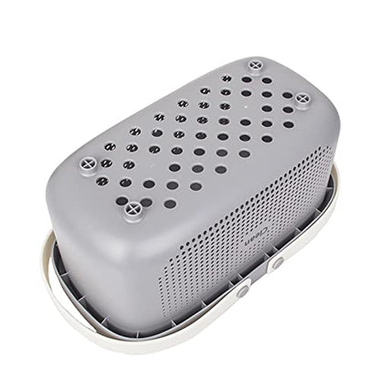 Plastic Storage Basket with Handle Portable Shower Caddy Tote Organizer Basket Bin for Bathroom Kitchen Dorm Room Bedroom, Gray | Sturdy Drainage Large Capacity Organizer Basket with Silicone Handles for Bathroom Kitchen Bedroom College Dorm Essentials