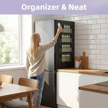 4Pack Clear Magnetic Baby Bottle Organizer for Ref... (4 Count | Clear | Clear)
