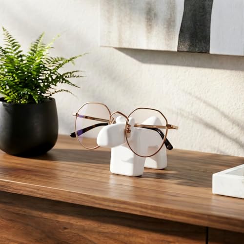 Torre & Tagus Rover Dog Eyeglass Holder Stand, Glasses Holder for Nightstand or Desk, Cute Funny Animal Glasses Stand, Decorative Eyewear Organizer