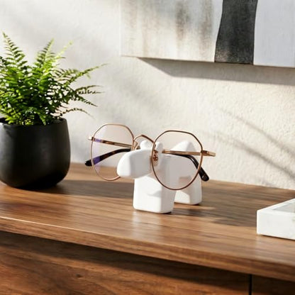 Torre & Tagus Rover Dog Eyeglass Holder Stand, Glasses Holder for Nightstand or Desk, Cute Funny Animal Glasses Stand, Decorative Eyewear Organizer