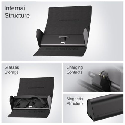 2000mAh Foldable Charging Case for Ray-Ban Meta Gen 2 & Gen 1 Smart Glasses | 2-in-1 Slim Travel Charger Pouch Accessories, Portable Charger Stand, Compatible with Wayfarer/Skyler/Headliner/Blayzer