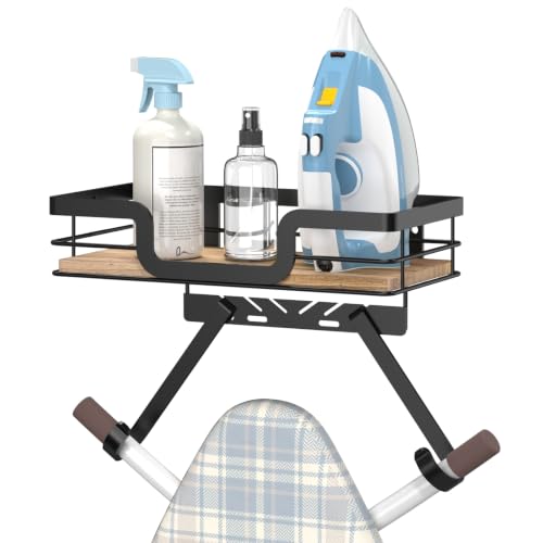 PAROTO Ironing Board Holder Wall Mount, Laundry Room Organization Storage, Black, T&V Shaped Space Saving Ironing Board Hanger for Laundry Room Decor and Accessories