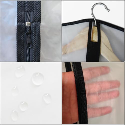 Suit Bags for Closet Storage, 40" Garment Bag for Hanging Clothes | Sturdy zippers with stoppers prevent runaway sliders. Protect coats from dust & pet hair. Clear,breathable and washable bags