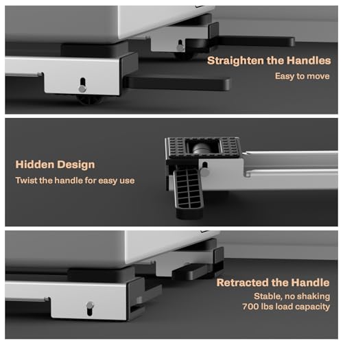 Appliance Rollers Heavy Duty,Newest Extendable Appliance Sliders,Liftable Washing Machine Base,Easily Move Washer and Dryer Machines,Refrigerators,Furniture-White
