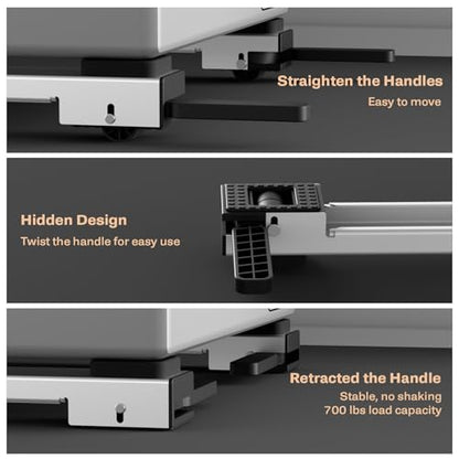 Appliance Rollers Heavy Duty,Newest Extendable Appliance Sliders,Liftable Washing Machine Base,Easily Move Washer and Dryer Machines,Refrigerators,Furniture-White