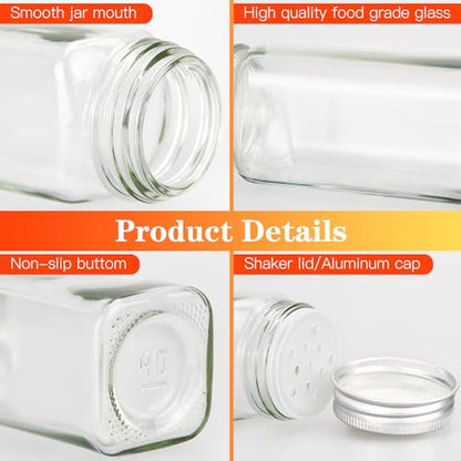 DkOvn 12/24/48 Pack Glass Spice Jars, 4oz Empty Spice Jars